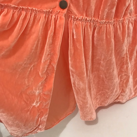 Free People peach velvet Natalie Sleeveless Midi Sundress Size S - Picture 3 of 7